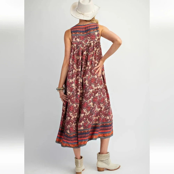 Easel Boho Print Jumpsuit Romper New - Picture 4 of 5